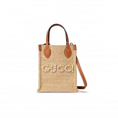 GUCCI MINI RAFFIA BLEND VISCOSE SHOULDER BAG 780083 (18.5*14*8cm)